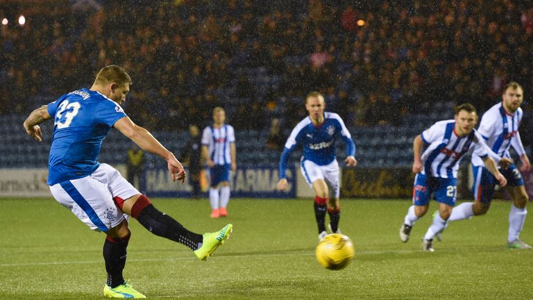 Martyn Waghorn netted Rangers' opening goal from the penalty spot