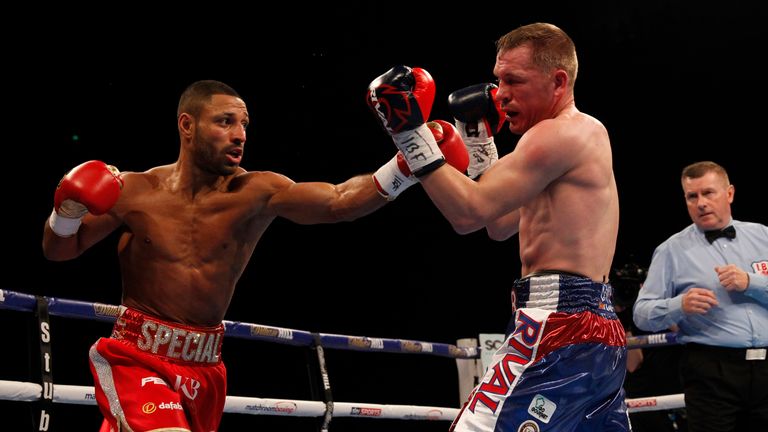 Brook (left) stopped mandatory challenger Kevin Bizier in his last fight