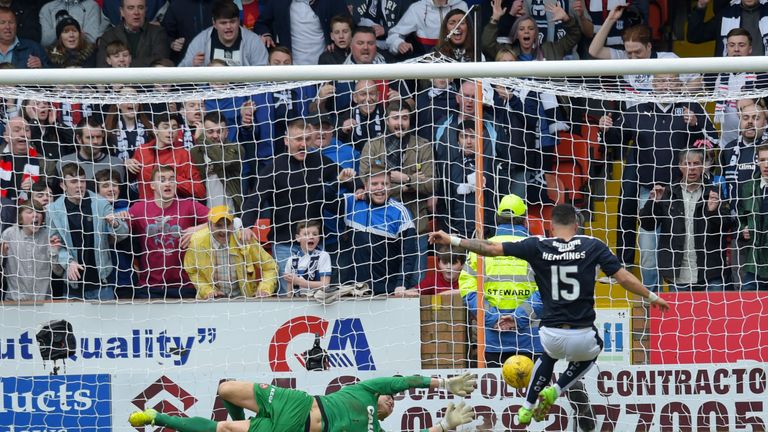 Hemmings scores his second goal just before the interval
