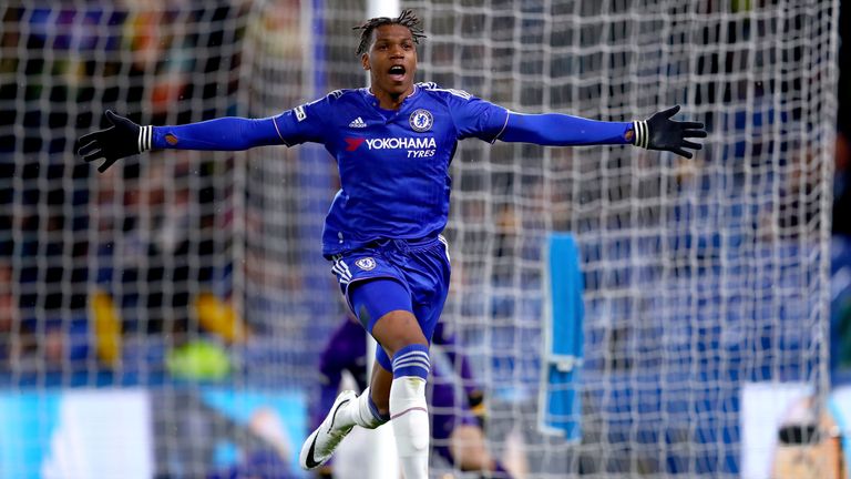Dujon Sterling celebrates scoring against Man City