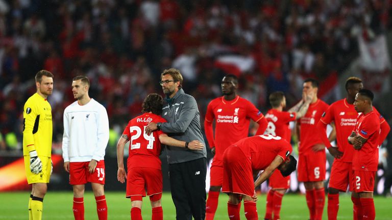Liverpool were beaten 3-1 by Sevilla in the 2016 Europa League final