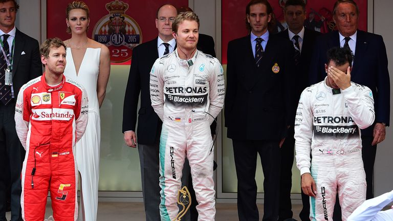 Hamilton could not hide his disappointment on the podium