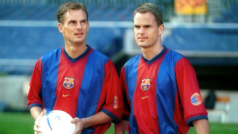Ronald (left) and Frank de Boer played at clubs together throughout their career, including Barcelona