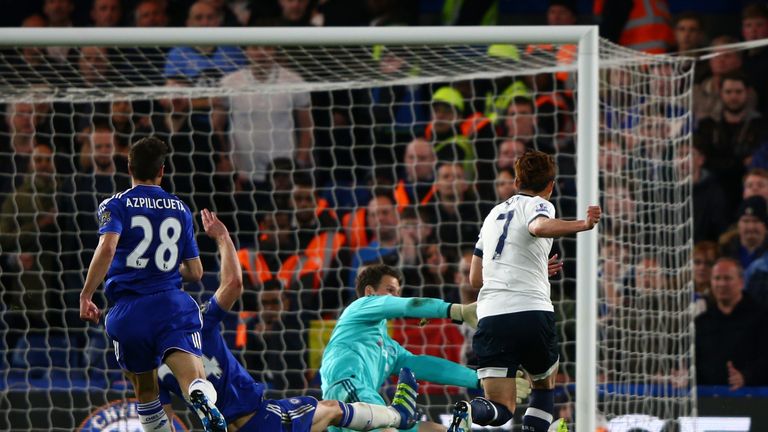 Tottenham forward Son Heung-Min scores his team's second goal