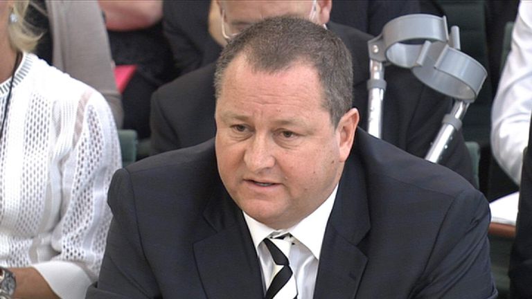 Mike Ashley appeared at a parliamentary hearing on Tuesday