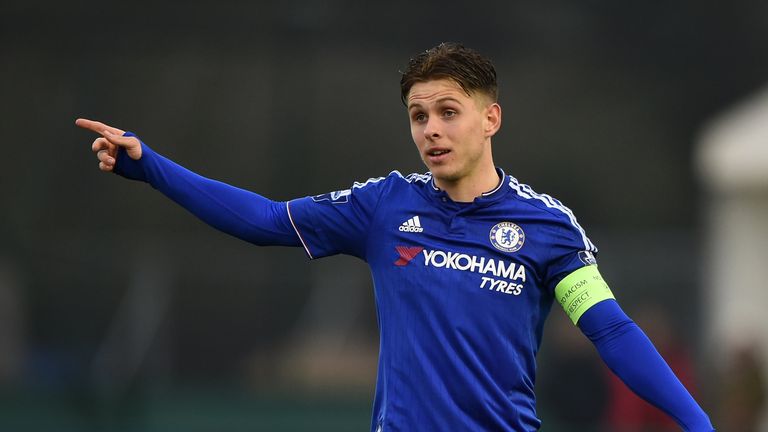 Charlie Colkett of Chelsea in action during the UEFA Youth League quarter-final