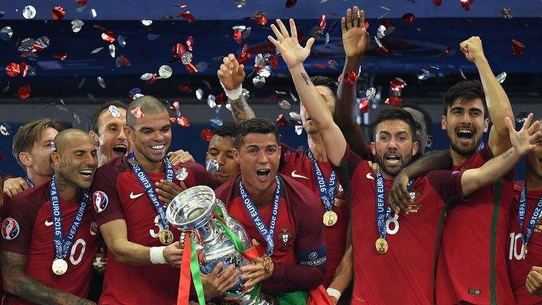 Cristiano Ronaldo was taken off injured but Portugal still lifted the trophy