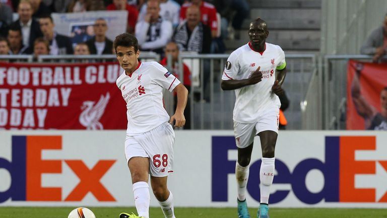 Chirivella in action for Liverpool against Bordeaux in the Europa League in 2015