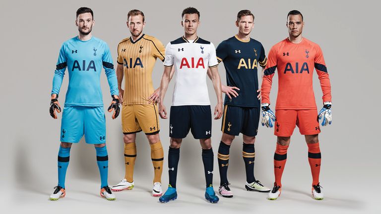 Tottenham's five new kits for the 2016/17 season (image c/o Tottenham Hotspur)