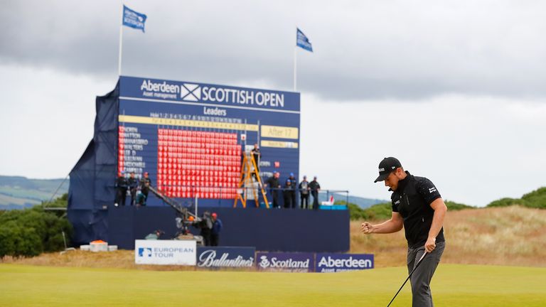 Hatton holed a difficult putt on the 18th green for his third birdie of the day