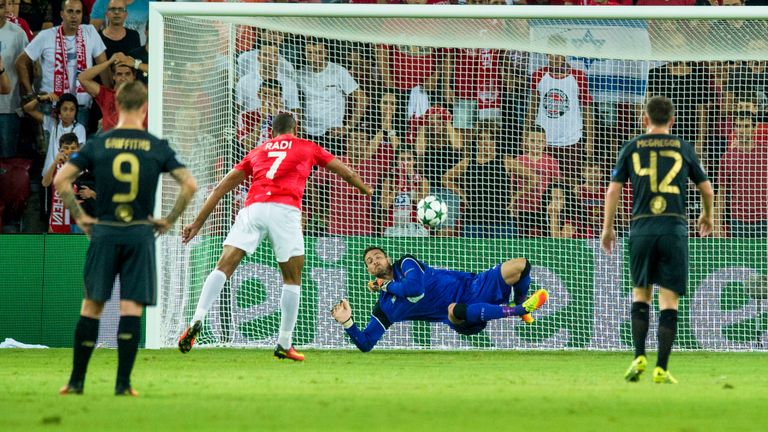 Gordon saves a penalty against Hapoel in a Champions League qualifier