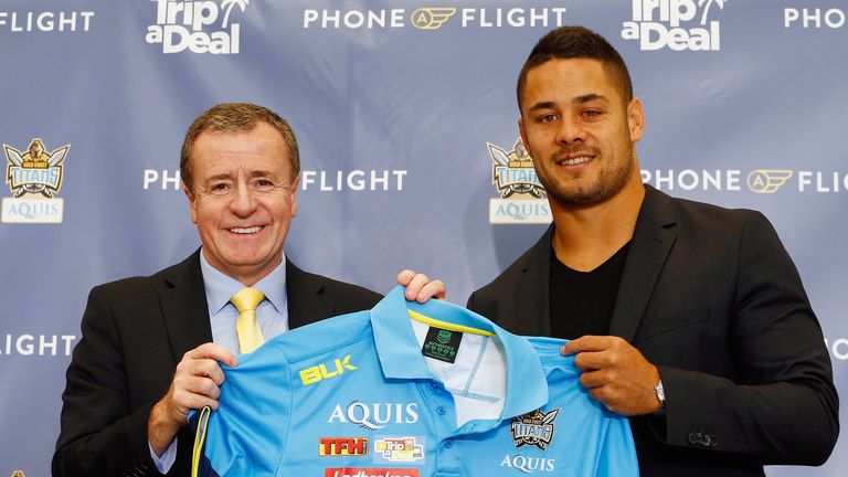Jarryd Hayne and Titans CEO Graham Annesley