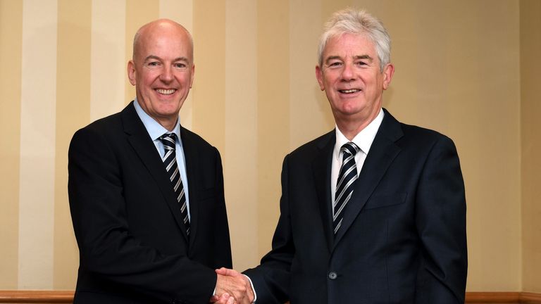 Jeremy Peace (left) was replaced by John Williams (right) in the summer. Image: West Bromwich Albion