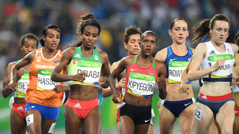Britain's Laura Muir (right) ran a good race but was outclassed in the women's 1500m final