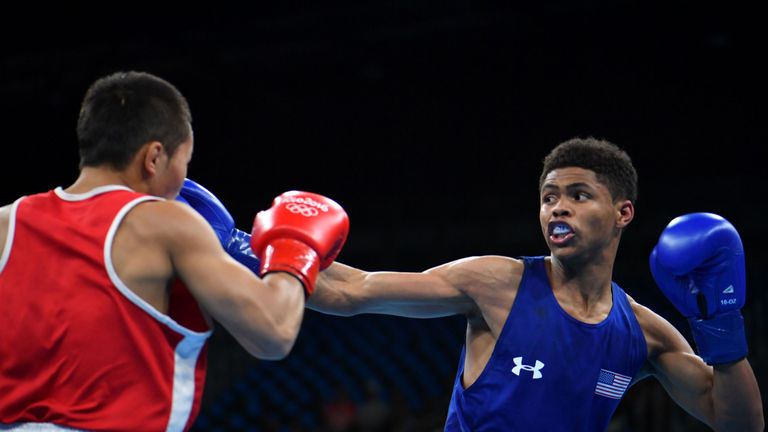 Shakur Stevenson (right) has won twice in Rio so far