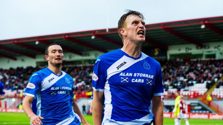 Liam Craig celebrates scoring for St Johnstone
