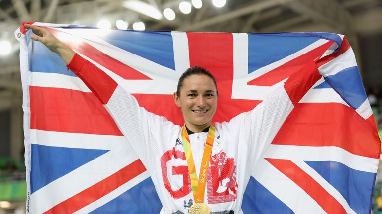 Dame Sarah Storey won Paralympic GB's 35th gold medal in the women's C5 3000m