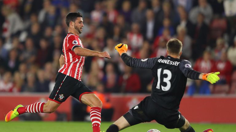 Shane Long almost scored in the second half after rounding Wayne Hennessey