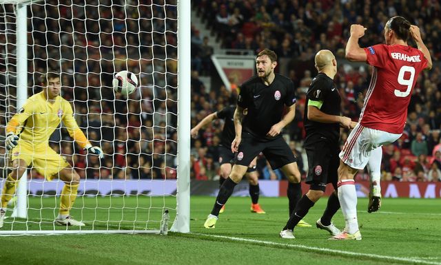 Ibrahimovic heads home the opening goal 