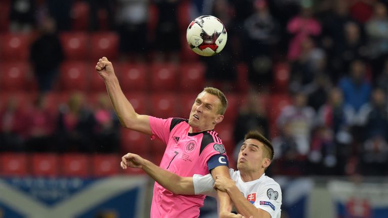 Darren Fletcher (left) battles for the ball against Robert Mak