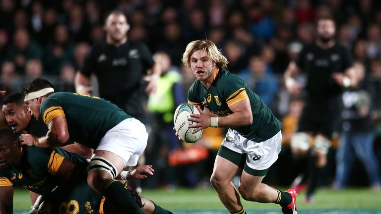 Faf de Klerk in action for his country against New Zealand