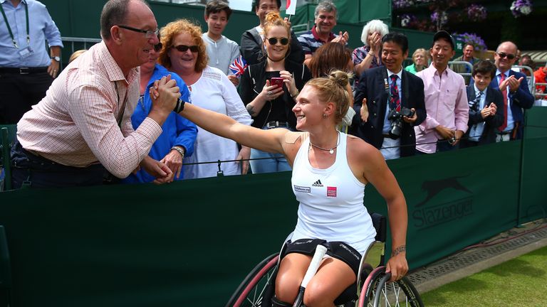 Whiley celebrates victory at Wimbledon