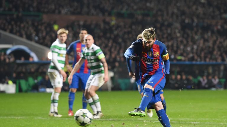 Lionel Messi scored twice in the win over Celtic in Glasgow on Wednesday 