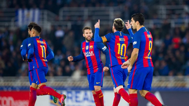 Lionel Messi drew Barcelona level with his 19th goal of the season