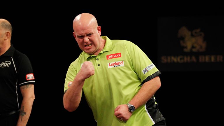 Michael van Gerwen is searching for a third successive Grand Slam title
