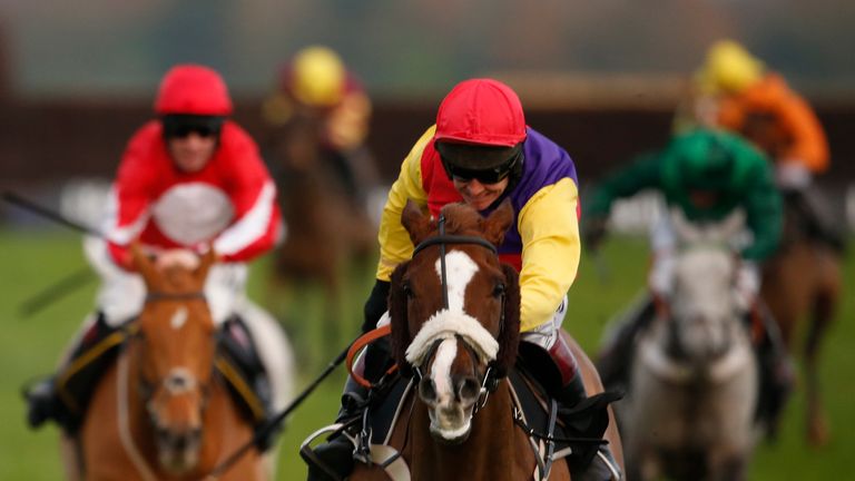 Native River comes home in front in the Hennessy Gold Cup.