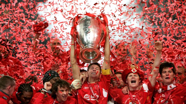 Gerrard captained Liverpool to the Champions League trophy in 2005