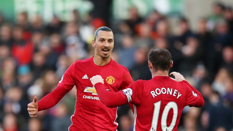 Zlatan Ibrahimovic scored his first Premier League goals since September 10 on Sunday against Swansea