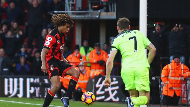 Ake scores Bournemouth's winner against Liverpool