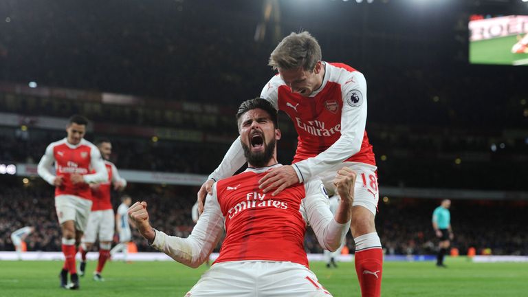 Giroud scored 16 goals in all competitions for the Gunners last season 