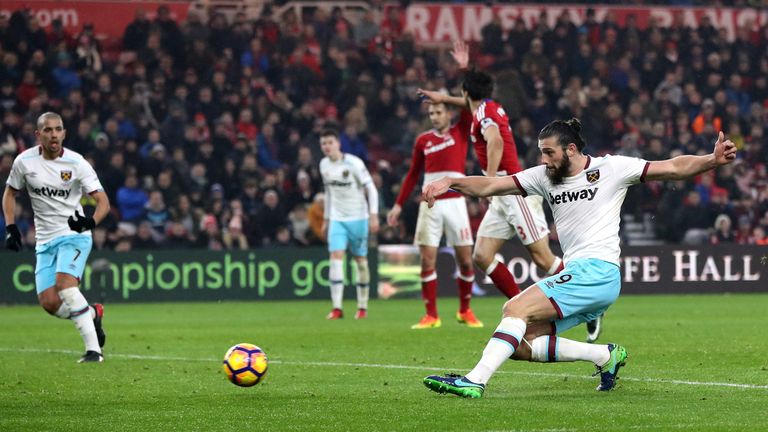 Andy Carroll latched onto a loose save from Victor Valdes to bag his second