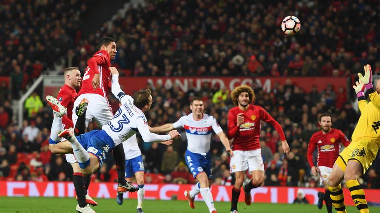 Chris Smalling grabbed Manchester United's second goal after half-time