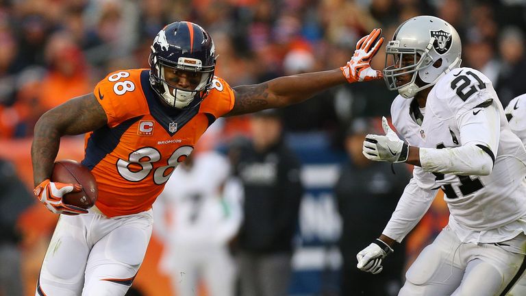 Broncos wide receiver Demaryius Thomas has been without a touchdown for seven games