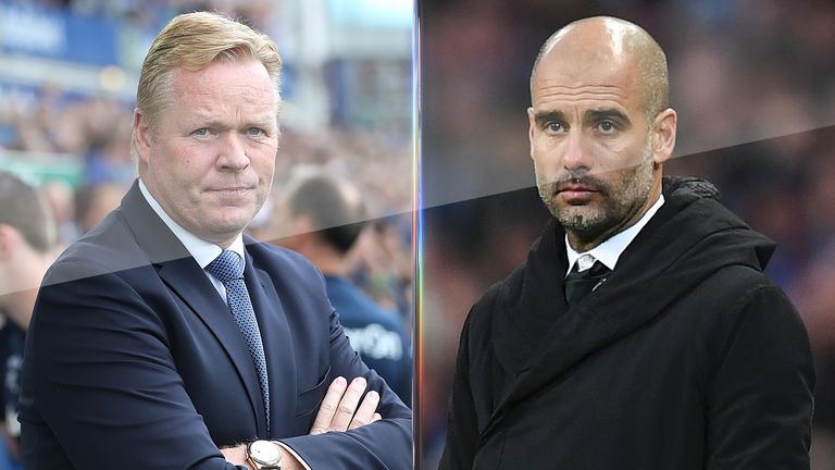 Ronald Koeman and Pep Guardiola will do battle in the first of Super Sunday's double bill