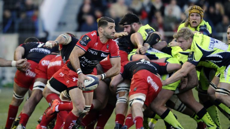 Sebastien Tillous-Borde comes away with possession from a scrum