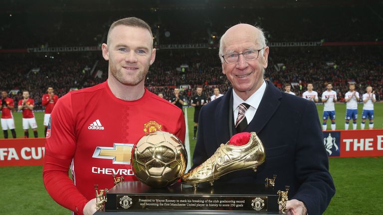 Image result for wayne rooney breaking bobby charlton record