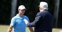 Rory defends round with Trump
