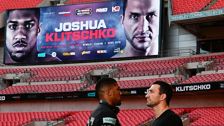 Joshua takes on Klitschko in a world heavyweight title fight at Wembley on April 29