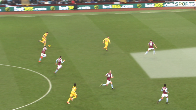 Their lack of a defensive midfielder is forcing Aston Villa's centre-backs to move up, leaving space in behind their defence, says Danny Higginbotham
