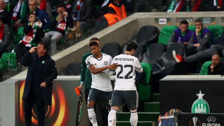 Mkhitaryan had to leave the field with an injury