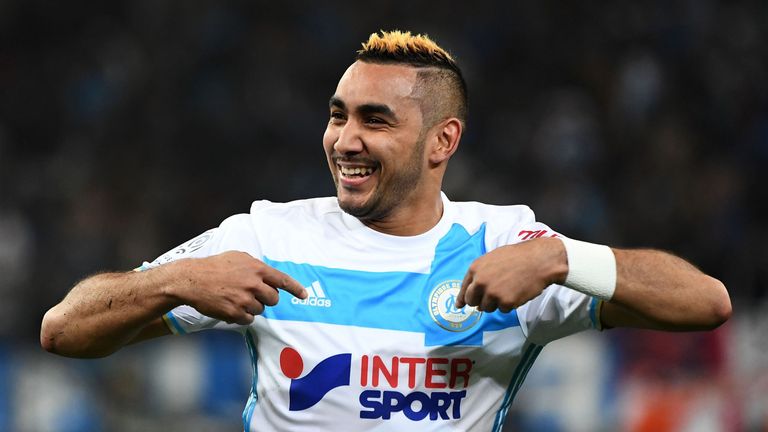 Marseille's Dimitri Payet celebrates after scoring