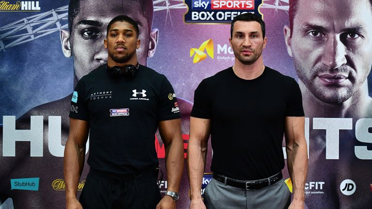 Anthony Joshua will share the ring with Wladimir Klitschko at Wembley on April 29, live on Sky Sports Box Office