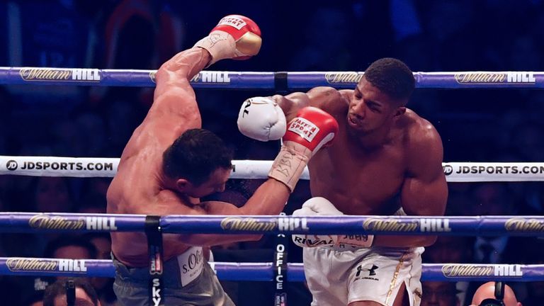Joshua eventually stopped Klitschko with a series of savage shots