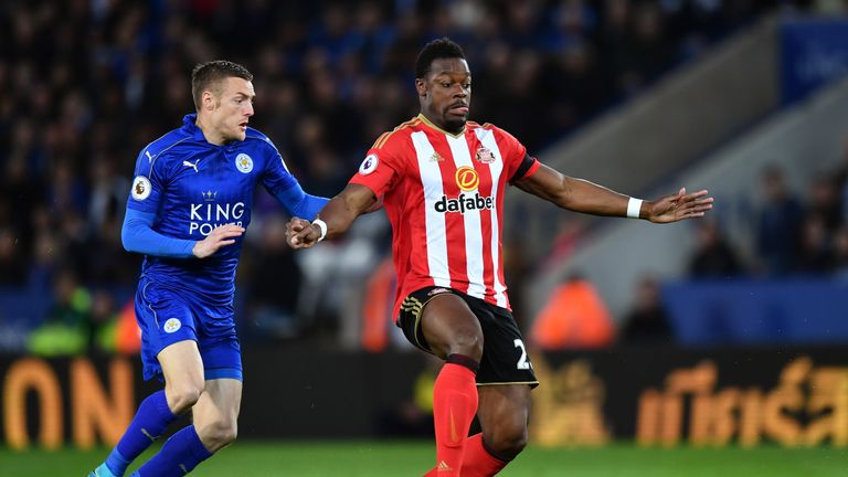 Vardy and Lamine Kone in action on Tuesday night