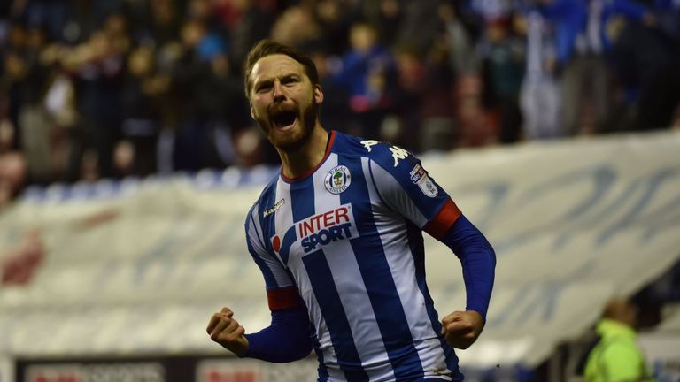 Nick Powell celebrates