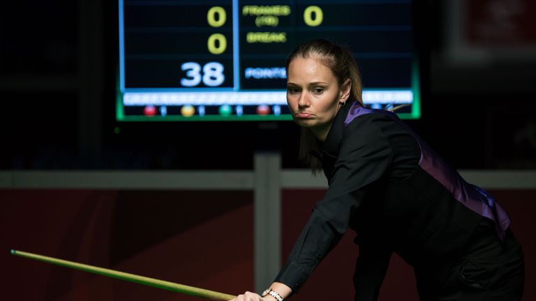 Reanne Evans considers her options during her match against Lee Walker